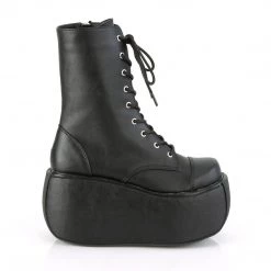 Demonia VIOLET-120 Black Vegan Leather Ankle Boot Boots