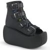Demonia VIOLET-150 Black Vegan Leather-Hologram Ankle Boot