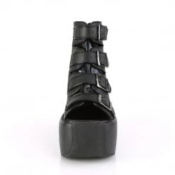 Demonia VIOLET-150 Black Vegan Leather-Hologram Ankle Boot
