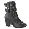 Demonia VIVIKA-128 Black Vegan Leather Ankle Boot