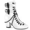 Demonia VIVIKA-128 White Vegan Leather Ankle Boot Boots