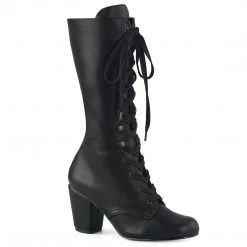 Demonia VIVIKA-205 Black Vegan Leather Mid-Calf Boot