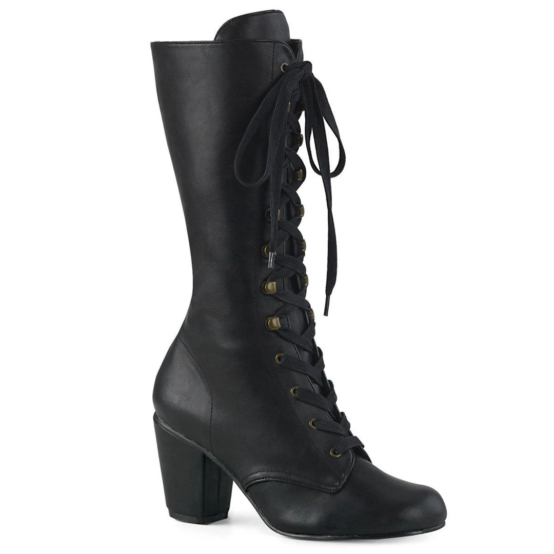 Demonia VIVIKA-205 Black Vegan Leather Mid-Calf Boot 3 Demonia VIVIKA-205 Black Vegan Leather Mid-Calf Boot