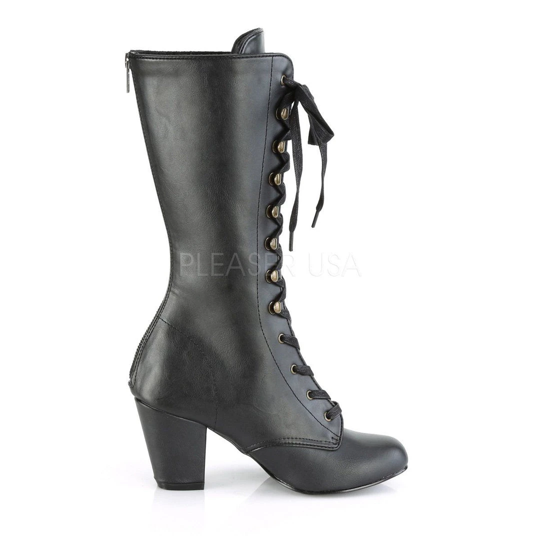 Demonia VIVIKA-205 Black Vegan Leather Mid-Calf Boot 7 Demonia VIVIKA-205 Black Vegan Leather Mid-Calf Boot