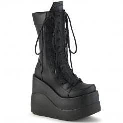 Demonia VOID-118 Black Vegan Leather-Patent Mid-Calf Boot