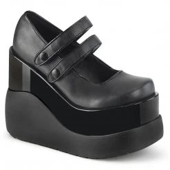 Demonia Shoes VOID-37 Black Vegan Leather-Patent Mary Janes