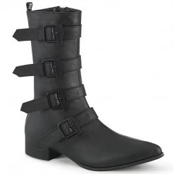 Demonia WARLOCK-110-C Black Vegan Leather Mid-Calf Boot New Arrivals