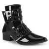 Demonia New Arrivals WARLOCK-55 Black Patent Ankle Boot