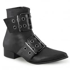 Demonia Boots WARLOCK-55 Black Vegan Leather Ankle Boot