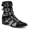 Demonia Boots WARLOCK-70 Black Patent Calf Boot