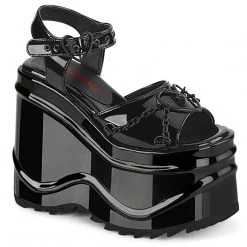 Demonia WAVE-09 Black Patent Sandal Coming Soon (Pre-Order)