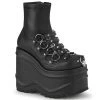 Demonia New Arrivals WAVE-110 Black Stretch Vegan Leather Ankle Boot