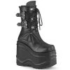 Demonia WAVE-150 Black Vegan Leather Mid-Calf Boot Boots