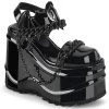 Demonia WAVE-20 Black Patent Sandal Shoes