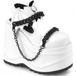 Demonia WAVE-20 White Vegan Leather Sandal New Arrivals