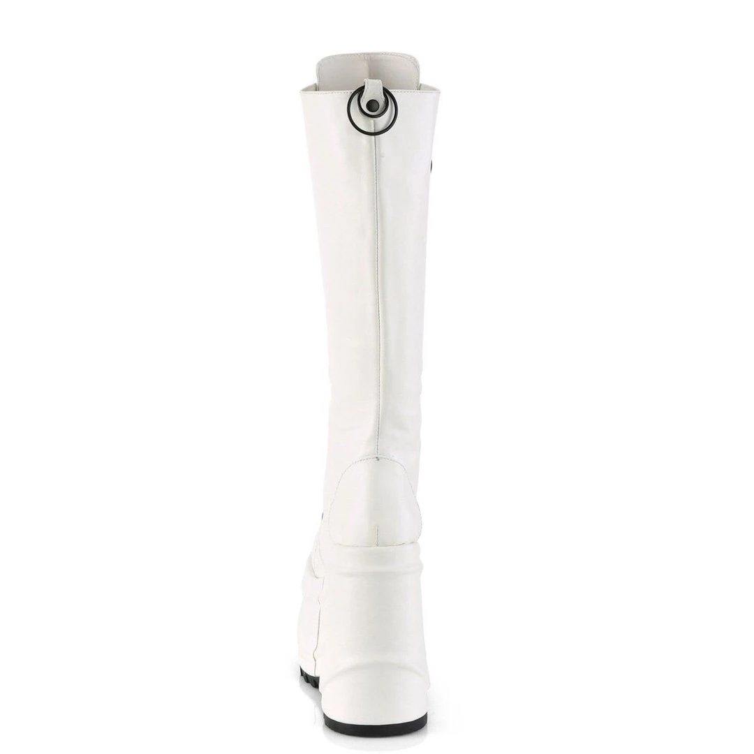 Demonia WAVE-200 White Vegan Leather Knee Boot 6 Demonia WAVE-200 White Vegan Leather Knee Boot