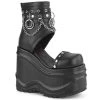 Demonia WAVE-22 Black Vegan Leather Sandal Boots