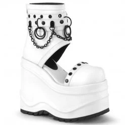 Demonia WAVE-22 White Vegan Leather Sandal Boots