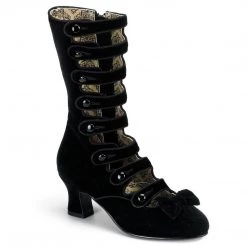 Bordello Boots WHIMSEY-115 Black Velvet 14 Bordello Boots WHIMSEY-115 Black Velvet