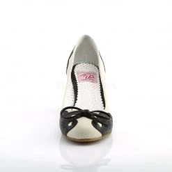 Pin Up Couture WIGGLE-17 Black-Cream Faux Leather