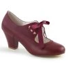 Pin Up Couture Shoes WIGGLE-32 Burgundy Faux Leather