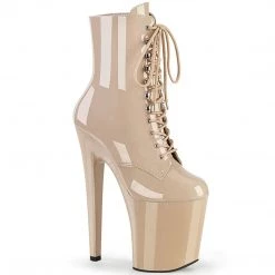 Pleaser XTREME-1020 Nude Patent Ankle Boot