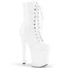 Pleaser Boots XTREME-1020 White Patent/White Ankle Boot
