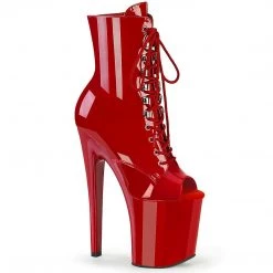 Pleaser Boots XTREME-1021 Red Patent Ankle Boot