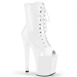 Pleaser XTREME-1021 White Patent Ankle Boot