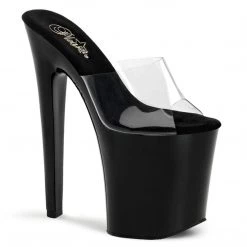 Pleaser Shoes XTREME-801 Clear/Black Platform Sandal