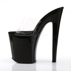 Pleaser Shoes XTREME-801 Clear/Black Platform Sandal