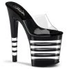 Pleaser XTREME-801LN Clear/Black Slide Shoes