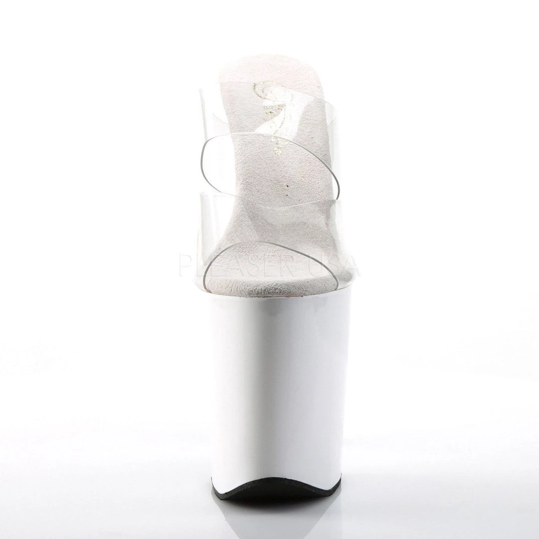 Pleaser XTREME-802 Clear/White Platform Sandal 4 Pleaser XTREME-802 Clear/White Platform Sandal