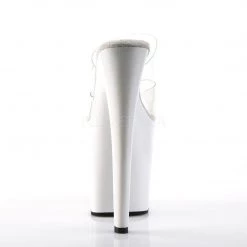 Pleaser XTREME-802 Clear/White Platform Sandal 11 Pleaser XTREME-802 Clear/White Platform Sandal