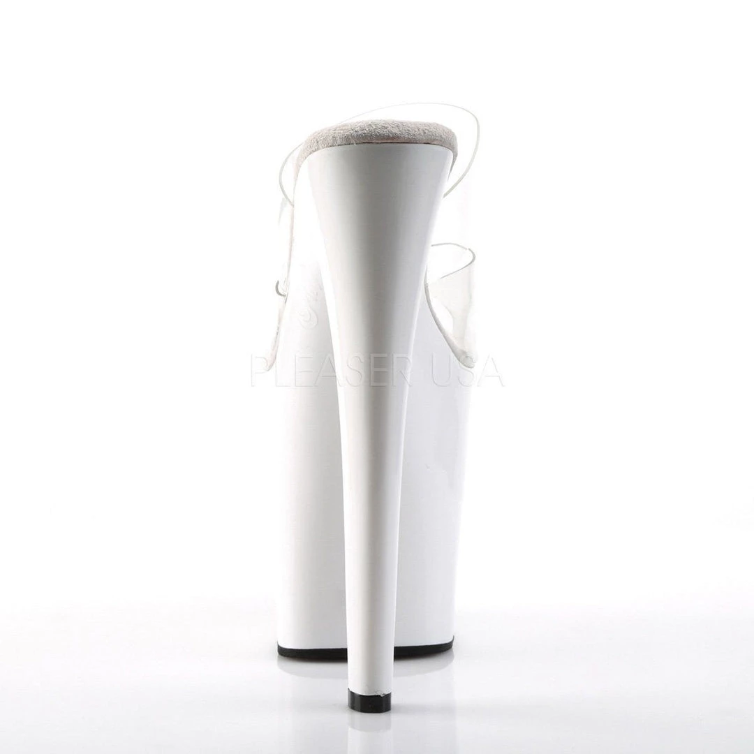 Pleaser XTREME-802 Clear/White Platform Sandal 6 Pleaser XTREME-802 Clear/White Platform Sandal