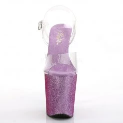 Pleaser XTREME-808OMBRE Clear/Fuchsia-Blue Ombre Platform Sandal