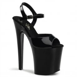 Pleaser Shoes XTREME-809 Black Patent Platform Sandal