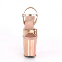 Pleaser XTREME-809TTG Rose Gold Metallic Pu/Rose Gold Chrome-Gltr Platform Sandal