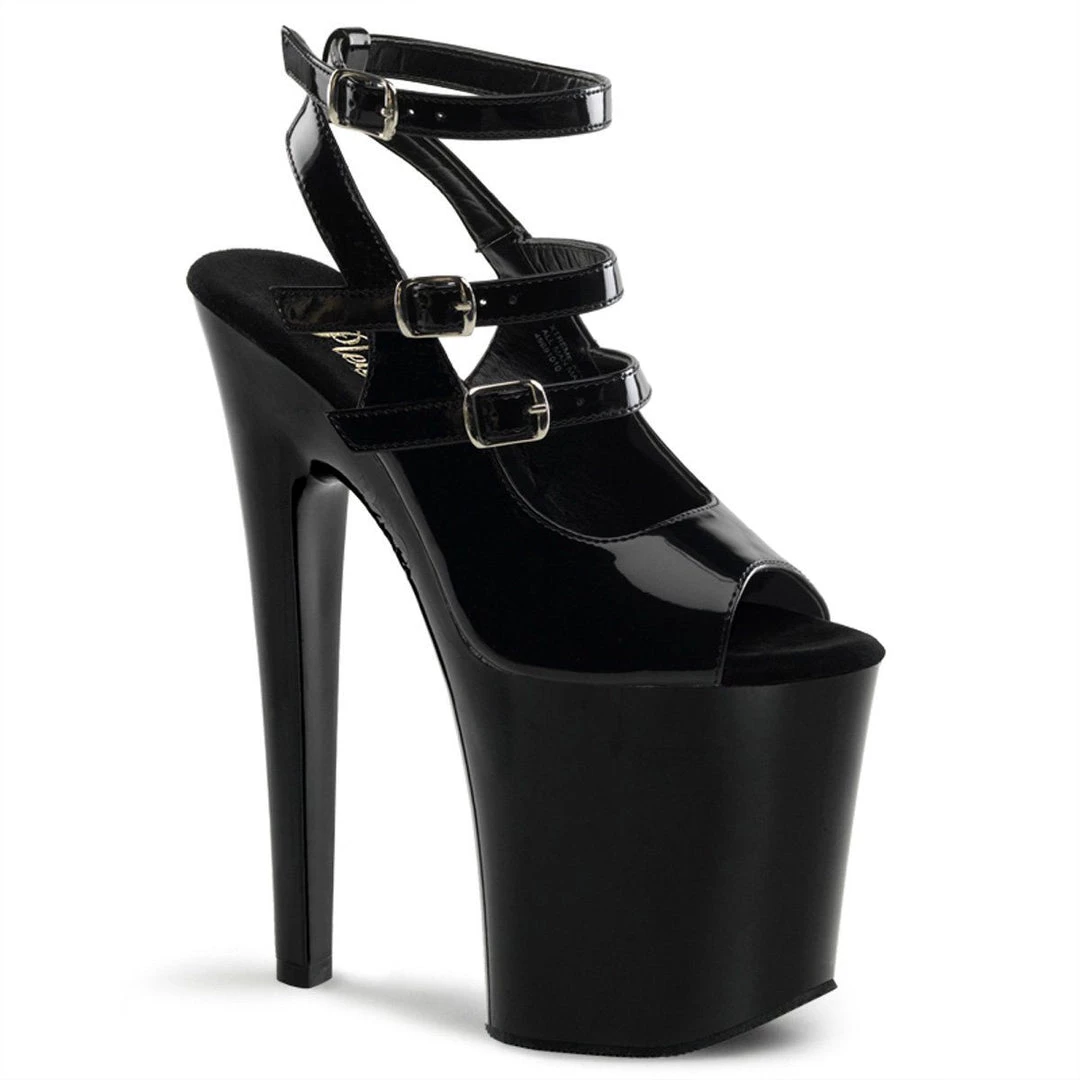 Pleaser XTREME-873 Black Patent Platform Sandal 9 Pleaser XTREME-873 Black Patent Platform Sandal