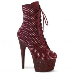 Pleaser ADORE-1020RM Burgundy Faux Suede-Rhinestones Mesh/Burgundy Mat Upcoming Styles (Preview)
