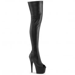 Pleaser Upcoming Styles (Preview) ADORE-3011 Black Stretch Faux Leather/Black Matte
