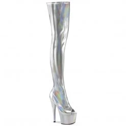 Pleaser ADORE-3011HWR Silver Stretch Holo/Silver Holo