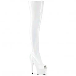 Pleaser Upcoming Styles (Preview) ADORE-3011HWR White Stretch Holo/White Holo