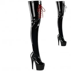 Pleaser ADORE-4001WR Black Stretch Patent/Black Upcoming Styles (Preview)