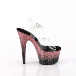 Pleaser Upcoming Styles (Preview) ADORE-708SS Clear /Black-Pink Multi Glitter