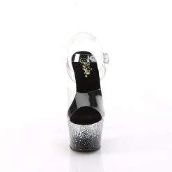 Pleaser Upcoming Styles (Preview) ADORE-708SS Clear /Black-Silver Multi Glitter
