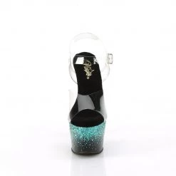 Pleaser ADORE-708SS Clear /Black-Turquoise Multi Glitter