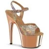Pleaser New Arrivals ADORE-709HM Rose Gold Holo Metallic Pu/Rose Gold Chrome