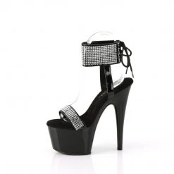 Pleaser ADORE-770 Black Patent-Rhinestones/Black