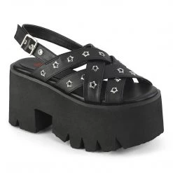 Demonia ASHES-12 Black Vegan Leather